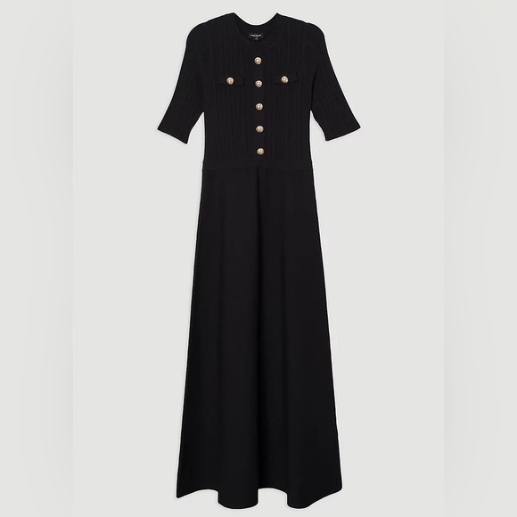 KAREN MILLEN Ribbed Knit Maxi Dress - Navy - Picture 3 of 8